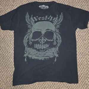 Nine West Black Skull Graphic Tee